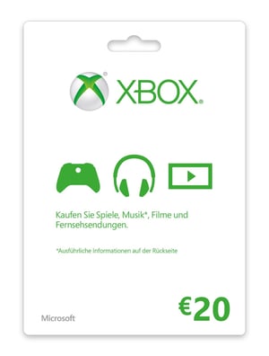 Microsoft Xbox LIVE Gift Card 20€ Gry video Karta podarunkowa