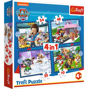 Trefl 4-in-1-Puzzle „Psi Patrol“, „Hundesachen“