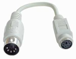 Lindy PS/2 – AT-Port-Adapterkabel, PS/2-Kabel, 0,15 m, 6-polig Mini-DIN – 5-polig Mini-DIN, grau