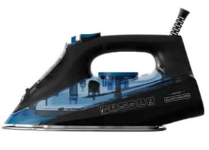 Black & Decker BXIR2606E Trocken- und Dampfbügeleisen, Keramiksohle, 2600 W, Schwarz, Blau