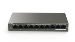 IP-COM Networks F1110P-8-102W przełącznik sieciowy Fast Ethernet (10/100) Obsługa PoE Czarny