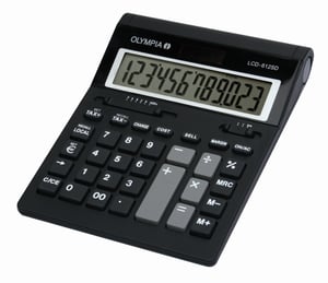 Olympia LCD 612 SD miniräknare, skrivbordsmodell, grundläggande miniräknare, svart