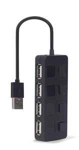 Gembird UHB-U2P4-05 USB 2.0 Type-A Hubs and Concentrators, Black