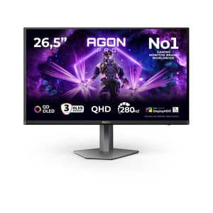 AOC AGON PRO AG276QZD2 monitor komputerowy 67,3 cm (26.5") 2560 x 1440 px Quad HD QD-OLED Czarny, Szary