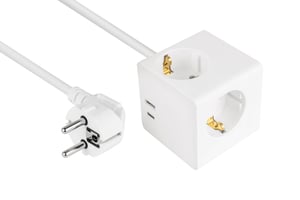 Kabelmeister SW01-W020 2 m splitter, 2 x power outlet, indoor, white