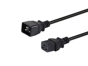 Equip 112130 strömkabel, svart, 1,8 m, IEC C20 – IEC C19