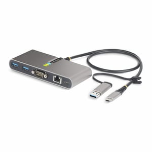StarTech 5G2A1SGBB-USB-C-HUB Wired USB 3.2 Gen 1 (3.1 Gen 1) Type-C Docking Station, Gray