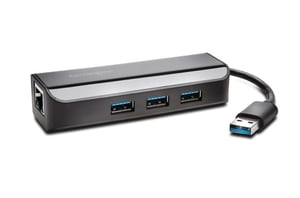 Kensington USB 3.0 Ethernet-adapter med 3-portars hubb