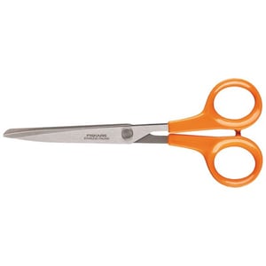 Fiskars 1000816 School and Stationery Scissors, Universal, Straight Cut, Orange, Stainless Steel