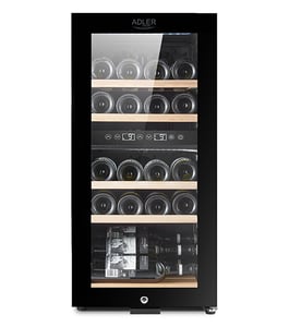 Adler AD 8080 Wine Cooler Compressor-powered Freestanding Black 24-bottle.