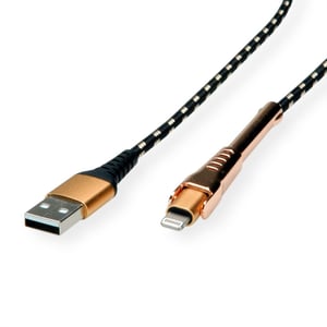 ROLINE 11.02.8923 Lightning-Kabel 1 m Schwarz, Gold