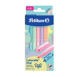Pelikan 822282 Fine-Tip Marker, Assorted Colors, 6-Pack