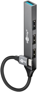 Goobay 74457 USB 3.2 Gen 1 (3.1 Gen 1) Type-C-Hubs und -Konzentratoren, 5000 Mbit/s, Hellgrau