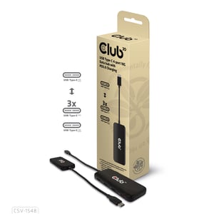 CLUB3D CSV-1548 huby i koncentratory USB 3.2 Gen 1 (3.1 Gen 1) Type-C Czarny