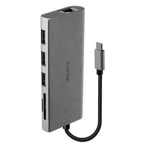 Lindy 43278 USB 3.2 Gen 1 (3.1 Gen 1) Type-C-Dockingstation, grau