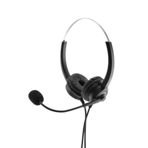 MediaRange MROS304 hörlurar/headset Sladdanslutet Huvudband Kontor/callcenter Svart, Silver