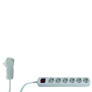 REV 0012626114 Verteiler 2 m 6 x Netzsteckdose, für den Innenbereich, weiß