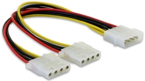 DeLOCK Y-Cable Power > 2x 4-pin Molex 0.11 m