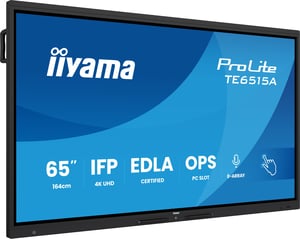 iiyama TE6515A-B1AG signage display Interactive flat-panel display 163,8 cm (64.5") Wi-Fi 550 cd/m² 4K Ultra HD Black Touchscreen Built-in Processor Android