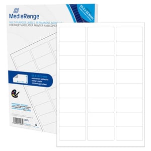 MediaRange MRINK150 självhäftande etiketter, permanent, vita, 1 200 st.