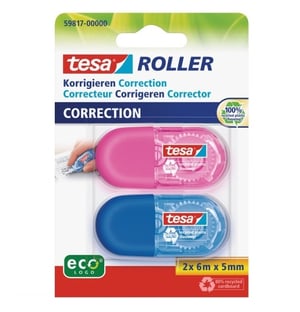 TESA 59817-00000 taśma korekcyjna 6 m Niebieski, Różowy 2 szt.