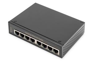 Digitus 8-portars Gigabit Ethernet-nätverksswitch, industriell, icke-hanterbar