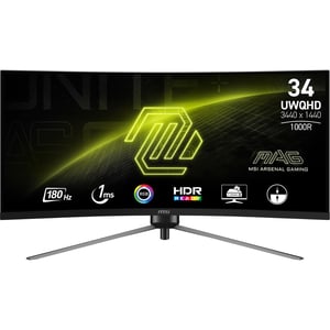 MSI MAG 345CQR monitor komputerowy 86,4 cm (34") 3440 x 1440 px UltraWide Dual Quad HD Czarny