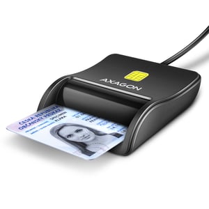 Axagon CRE-SM3N USB Smart Card Flat Reader for Chip Cards, Internal USB 2.0, Black