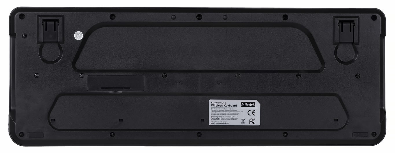 Activejet Klawiatura bezprzewodowa K-3807SW, zasilanie baterią 1x 1,5V AAA
