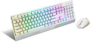 MSI VIGOR GK30 Keyboard with Included USB Gaming Mouse, QWERTY, US/International Layout, White