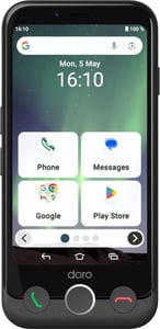 Doro Aurora A10 11,4 cm (4,5") Dual-SIM Android 14 4G USB Typ C 4 GB 64 GB 3000 mAh Schwarz