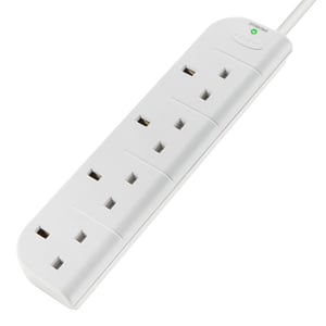 Belkin E-Series 4-Socket, 3-Meter SurgeStrip White 4 x 230 V power outlets 3 m