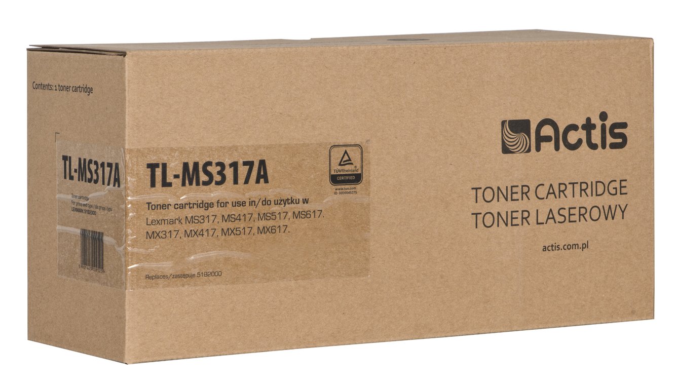 Actis Toner TL-MS317A (zamiennik Lexmark 51B2000; Standard; 2500 stron; czarny)