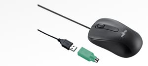 Fujitsu M530 Maus Büro Rechtsseitiger Anschluss USB Typ A + PS/2 Laser 1200 DPI