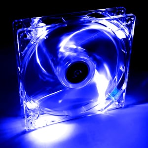 Akyga System fläkt 12 cm LED blå AW-12A-BL Molex 120x120 mm Datorchassi Fläkt Transparent 1 st.