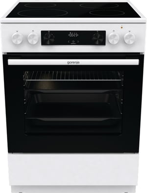 Gorenje GEC6C40WD Kuchenka wolnostojąca Prąd elektryczny Ceramiczna Czarny, Biały