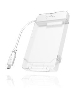 ICY BOX IB-AC703-C HDD/SSD-hölje, halvgenomskinligt, vitt, 2,5"