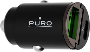 BIG BEN PUROCAC30WUSBACBK Ladegerät für mobile Geräte, Powerbank, Smartphone, Tablet, schwarz, Zigarettenanzünder, Schnellladung, automatisch