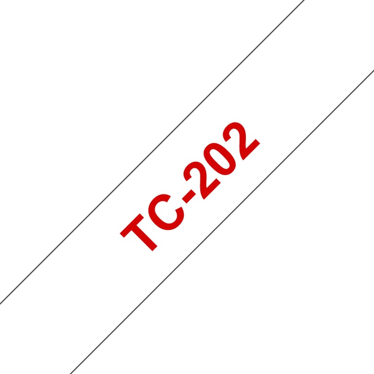 Brother TC-202 taśmy do etykietowania Czerwony na białym