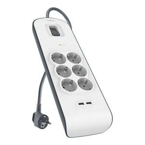 Belkin BSV604VF2M-V2 Surge Protector, Gray, White, 6 x AC Outlets