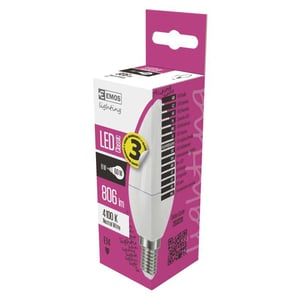 Emos ZQ3231 Energy-Saving Light Bulb, Neutral White 4100 K, 8 W, E14 E