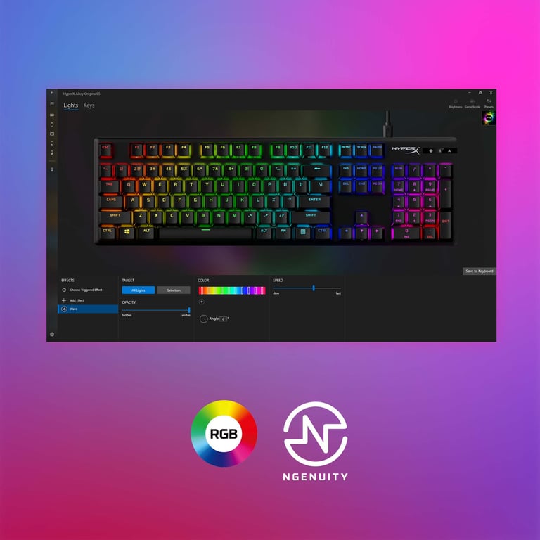 HyperX Alloy Origins PBT HX Aqua – mechaniczna klawiatura dla graczy