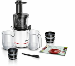 Bosch MESM500W Juicer, 150 W Slow Juicer, Black, White