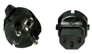 Microconnect PESC13AD Adapter für Netzstecker vom Typ F und C13, schwarz
