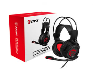 MSI DS502 Headset, trådbundet, huvudband, gaming, svart, rött