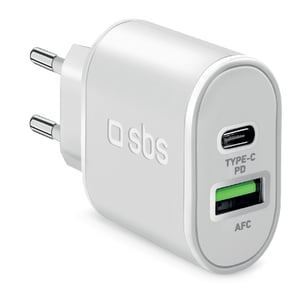 SBS TETRPD20W Ladegerät für mobile Geräte – Smartphone, Tablet – Weiß – Wechselstrom – Schnellladung – Intern