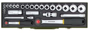 Proxxon 23 020 Sats med 27 hylsnycklar.