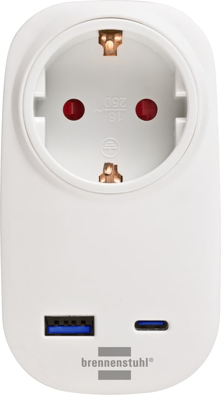 Brennenstuhl 1508210010 adapter wtyczek zasilających Typu F Biały