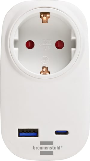 Brennenstuhl 1508210010 adapter wtyczek zasilających Typu F Biały