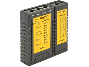 DeLOCK 86407 Network Cable Tester Twisted-Pair Cable Tester Black